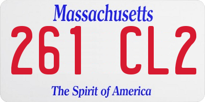 MA license plate 261CL2