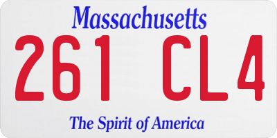 MA license plate 261CL4