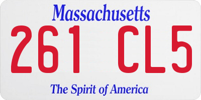 MA license plate 261CL5