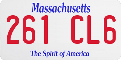 MA license plate 261CL6