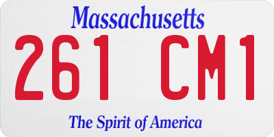 MA license plate 261CM1