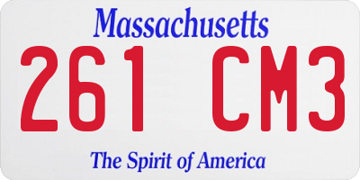 MA license plate 261CM3