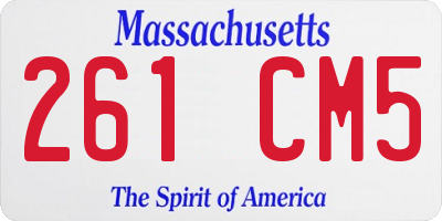 MA license plate 261CM5