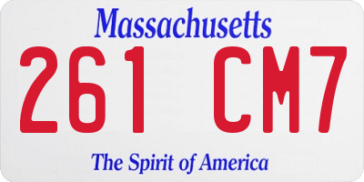MA license plate 261CM7