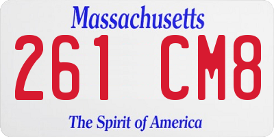MA license plate 261CM8