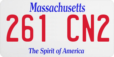 MA license plate 261CN2