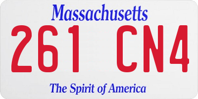 MA license plate 261CN4