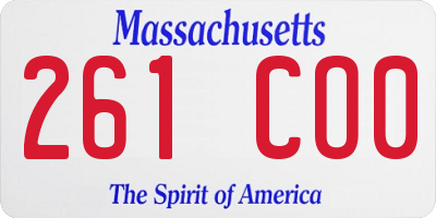MA license plate 261CO0
