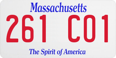 MA license plate 261CO1