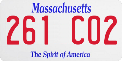 MA license plate 261CO2