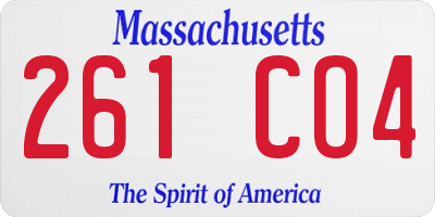 MA license plate 261CO4
