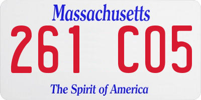 MA license plate 261CO5