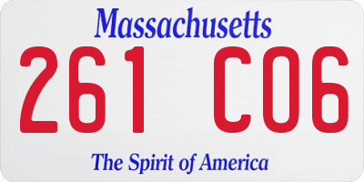 MA license plate 261CO6