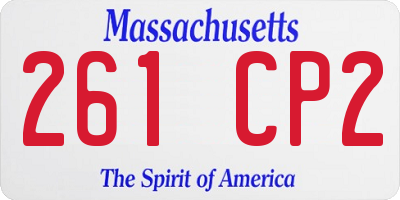 MA license plate 261CP2