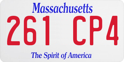 MA license plate 261CP4