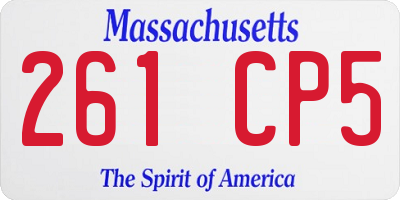 MA license plate 261CP5