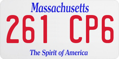 MA license plate 261CP6