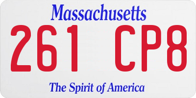 MA license plate 261CP8