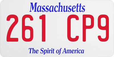 MA license plate 261CP9