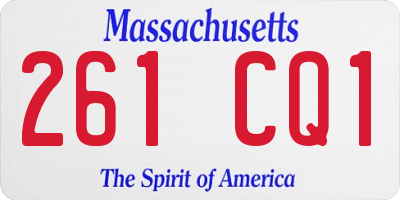 MA license plate 261CQ1