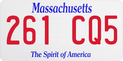 MA license plate 261CQ5