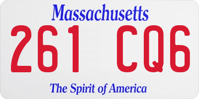 MA license plate 261CQ6