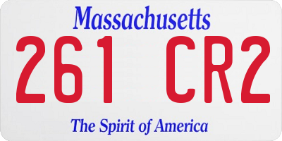 MA license plate 261CR2