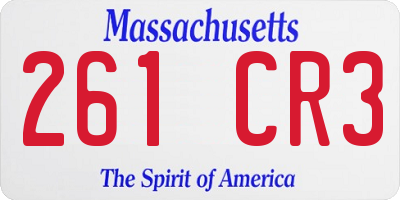 MA license plate 261CR3