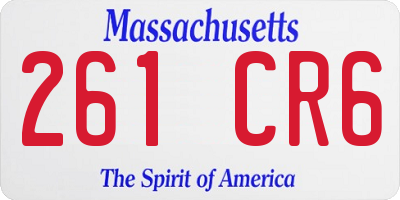 MA license plate 261CR6