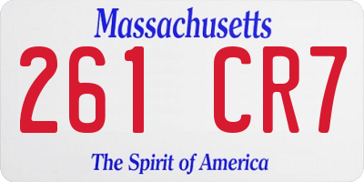 MA license plate 261CR7