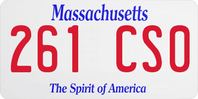 MA license plate 261CS0