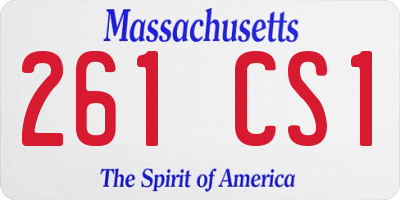 MA license plate 261CS1
