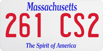 MA license plate 261CS2