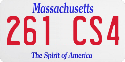 MA license plate 261CS4