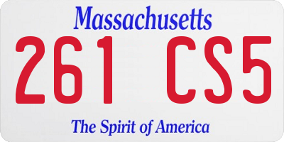 MA license plate 261CS5