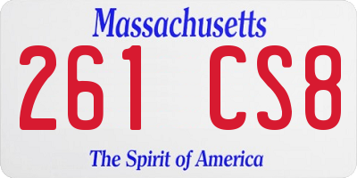 MA license plate 261CS8