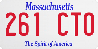 MA license plate 261CT0
