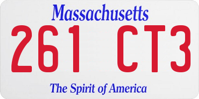 MA license plate 261CT3