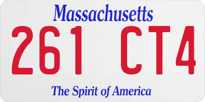 MA license plate 261CT4