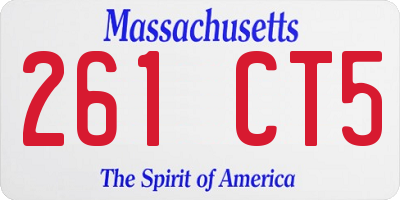 MA license plate 261CT5