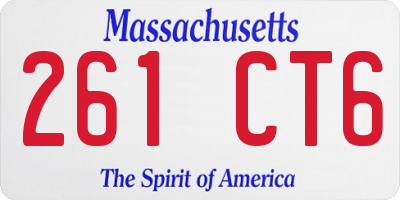 MA license plate 261CT6