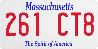 MA license plate 261CT8