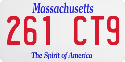 MA license plate 261CT9