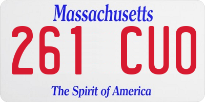 MA license plate 261CU0