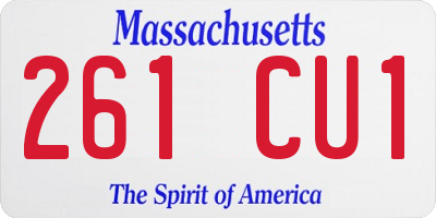 MA license plate 261CU1