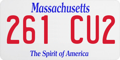 MA license plate 261CU2