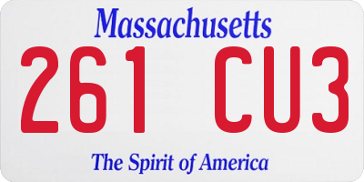 MA license plate 261CU3