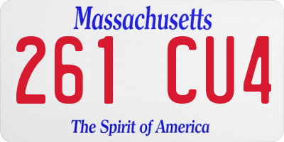 MA license plate 261CU4