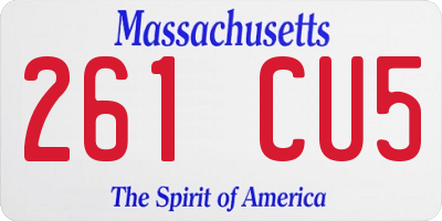 MA license plate 261CU5