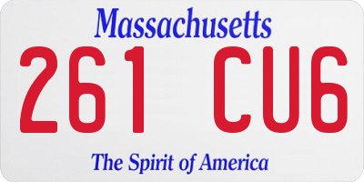 MA license plate 261CU6